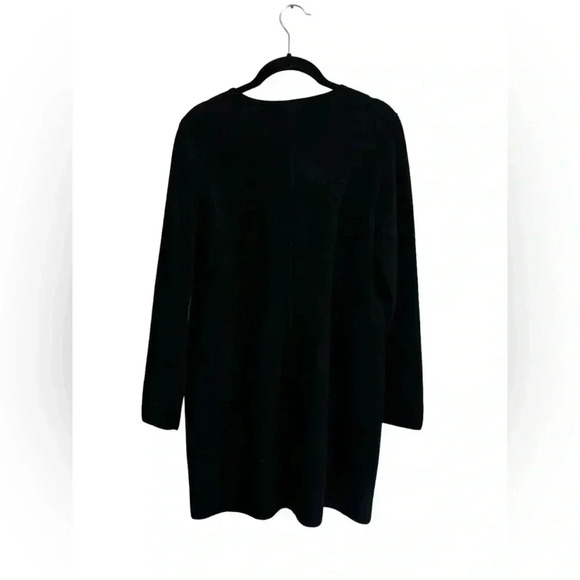 Talbots Black Pure Merino Wool Zip Front Longline Cardigan Sweater - Picture 5 of 13